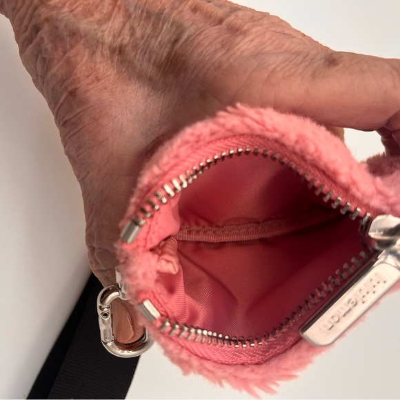 Lululemon Dual Pouch Wristlet Pink Plush Tide Fuzzy Keychain Zippered Pouches - Picture 5 of 7